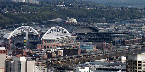 Seahawk Stadium en Safeco Field in Seattle