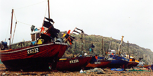 De boten op het strand van Hastings