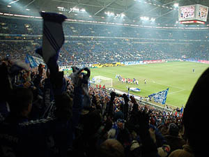 De spelers van Schalke danken het publiek