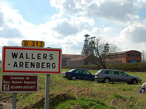 Wallers-Arenberg met de gesloten mijnsite op de achtergrond.