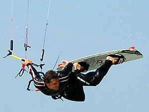 Kite surfen... I'm flying.