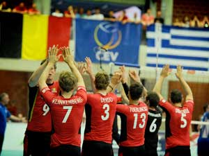 Barragewedstrijd volleybal Belgie-Griekenland